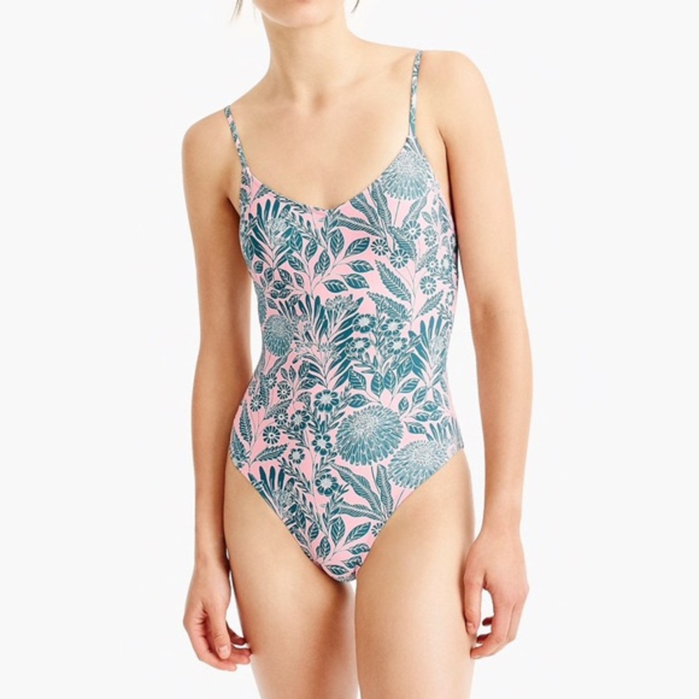 J. Crew x Abigail Borg Floral One-Piece Swimsuit